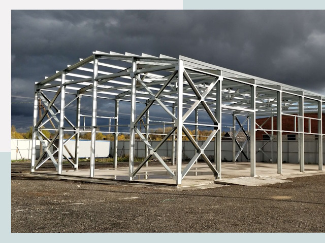 Двускатные ангары в Саянск от 610 руб. за квадрат